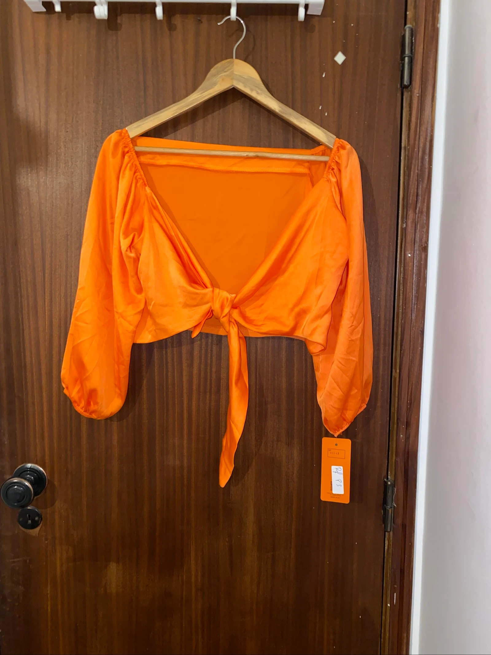 Oranje satijnen top – photo 2